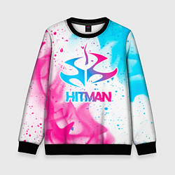 Свитшот детский Hitman neon gradient style, цвет: 3D-черный