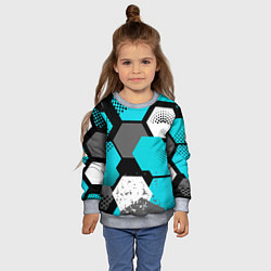 Свитшот детский Шестиугольники абстрактный фон, цвет: 3D-меланж — фото 2