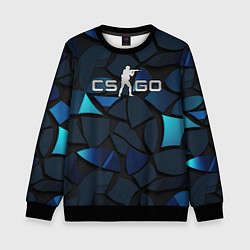 Детский свитшот CS GO blue black elements