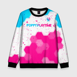 Детский свитшот Poppy Playtime neon gradient style: символ сверху