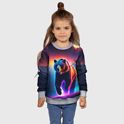 Свитшот детский Люминесцентный медведь гризли, цвет: 3D-меланж — фото 2