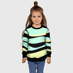 Свитшот детский Черно-бирюзовая абстракция, цвет: 3D-черный — фото 2