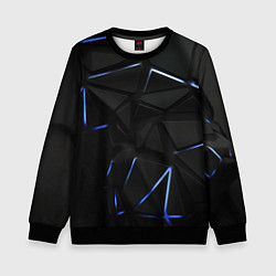 Свитшот детский Black texture neon line, цвет: 3D-черный