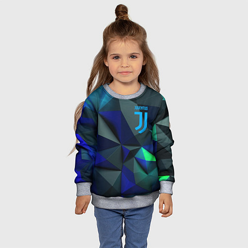 Детский свитшот Juventus blue abstract logo / 3D-Меланж – фото 4