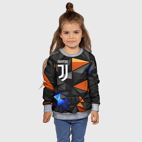 Детский свитшот Juventus orange black style / 3D-Меланж – фото 4