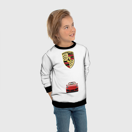Детский свитшот Porsche car / 3D-Черный – фото 3