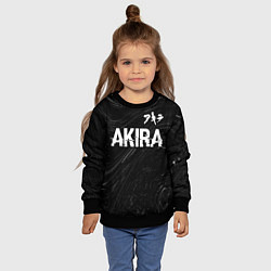 Свитшот детский Akira glitch на темном фоне: символ сверху, цвет: 3D-черный — фото 2