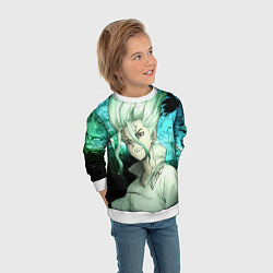 Свитшот детский Доктор Стоун Сэнку Исигами, цвет: 3D-белый — фото 2