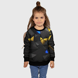 Свитшот детский Black yellow geometry, цвет: 3D-черный — фото 2