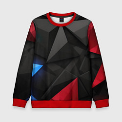 Свитшот детский Black blue red elements, цвет: 3D-красный