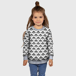 Свитшот детский Ромбы из черных треугольников, цвет: 3D-меланж — фото 2