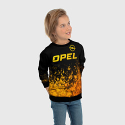 Свитшот детский Opel - gold gradient: символ сверху, цвет: 3D-черный — фото 2