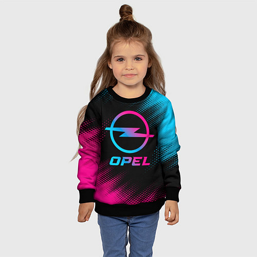 Детский свитшот Opel - neon gradient / 3D-Черный – фото 4