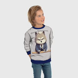 Свитшот детский Волк на работе, цвет: 3D-синий — фото 2