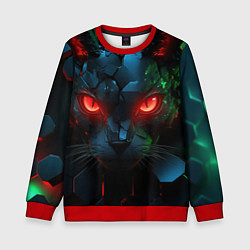 Свитшот детский Cyberpunk cat, цвет: 3D-красный
