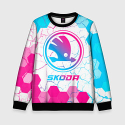 Детский свитшот Skoda neon gradient style