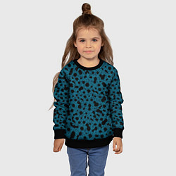 Свитшот детский Пятнистый паттерн бирюзовый, цвет: 3D-черный — фото 2