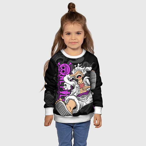 Детский свитшот One piece - Gear 5- purple / 3D-Белый – фото 4