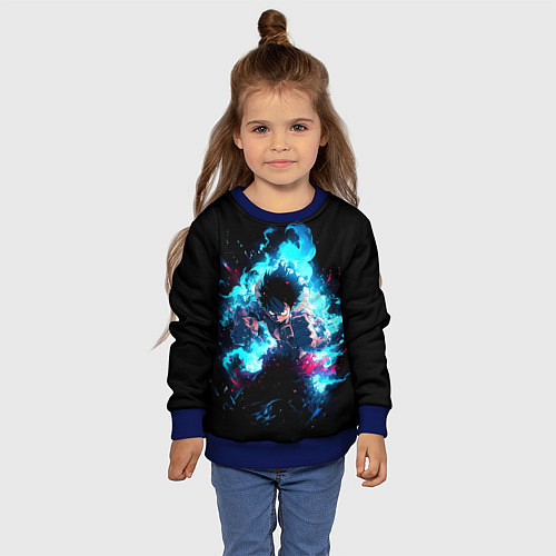 Детский свитшот Луффи в ярости / 3D-Синий – фото 4