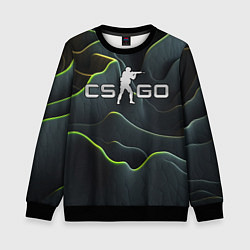 Свитшот детский CSGO green dark texture, цвет: 3D-черный