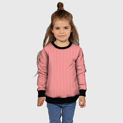 Свитшот детский Благородный розовый полосатый, цвет: 3D-черный — фото 2