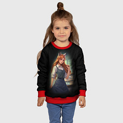 Свитшот детский Девушка лиса ученица, цвет: 3D-красный — фото 2