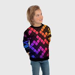 Свитшот детский Цветной тетрис, цвет: 3D-черный — фото 2