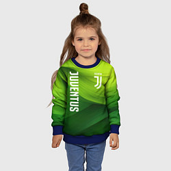 Свитшот детский Ювентус лого на зеленом фоне, цвет: 3D-синий — фото 2