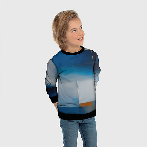 Детский свитшот Синяя палитра / 3D-Черный – фото 3