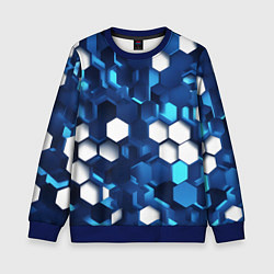 Детский свитшот Cyber hexagon Blue