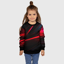 Свитшот детский Red lighting black background, цвет: 3D-черный — фото 2