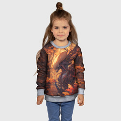 Свитшот детский Ксеноморф в осеннем лесу, цвет: 3D-меланж — фото 2
