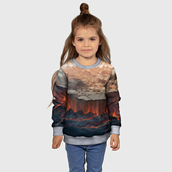 Свитшот детский Разлом земли и лавовой поверхности, цвет: 3D-меланж — фото 2