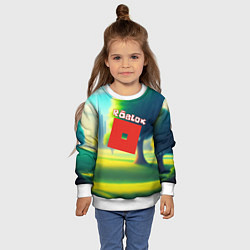 Свитшот детский Роблокс пейзаж, цвет: 3D-белый — фото 2