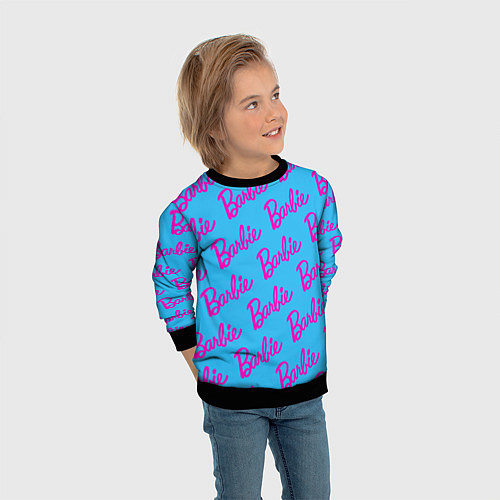 Детский свитшот Barbie pattern / 3D-Черный – фото 3