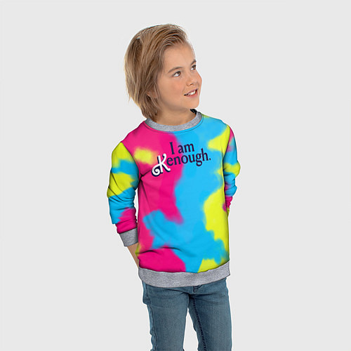 Детский свитшот I Am Kenough Tie-Dye / 3D-Меланж – фото 3