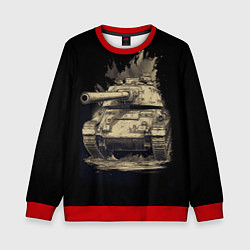 Свитшот детский Русский танк т54, цвет: 3D-красный