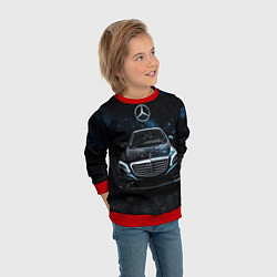 Свитшот детский Mercedes Benz space background, цвет: 3D-красный — фото 2