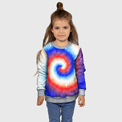 Свитшот детский Тай-дай Российский флаг, цвет: 3D-меланж — фото 2