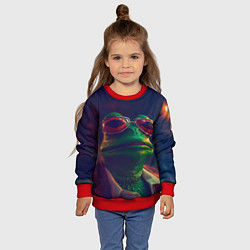 Свитшот детский Жаба Пепе, цвет: 3D-красный — фото 2