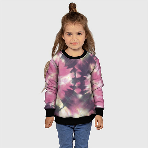 Детский свитшот Tie-Dye дизайн / 3D-Черный – фото 4