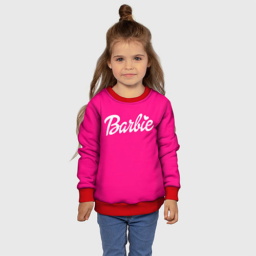 Детский свитшот Барби розовая / 3D-Красный – фото 4