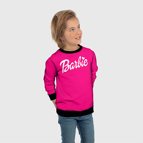 Детский свитшот Барби розовая / 3D-Черный – фото 3