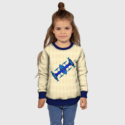 Детский свитшот Космическая станция из синего металла / 3D-Синий – фото 4