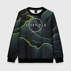 Свитшот детский Starfield logo green texture, цвет: 3D-черный