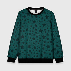 Детский свитшот Звёзды чёрно-зелёный