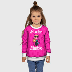 Свитшот детский Barbie russian, цвет: 3D-белый — фото 2