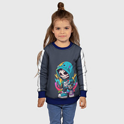 Свитшот детский Граффити скелет, цвет: 3D-синий — фото 2
