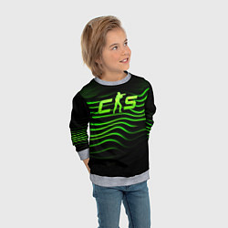 Свитшот детский CS2 green logo, цвет: 3D-меланж — фото 2