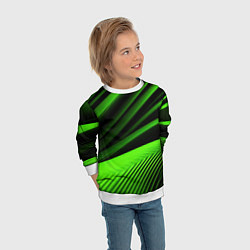 Свитшот детский Зеленый яркая текстура, цвет: 3D-белый — фото 2